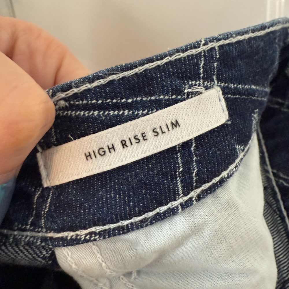 Jordache Signature Logo JACQUARD HIGH-RISE SLIM High Blue Jeans - Picture 7 of 9